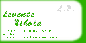 levente mihola business card